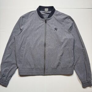 Dallas Cowboys Jacket Womens Large Gray NFL Football Bomber Full Zip Lightweight